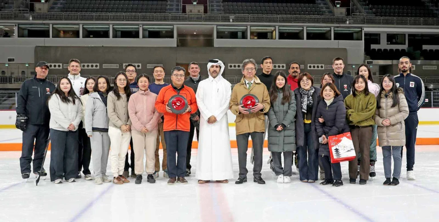 Ambassadors of Korea and Japan Visit Ice Rink at Ali Bin Hamad Al Attiyah Arena