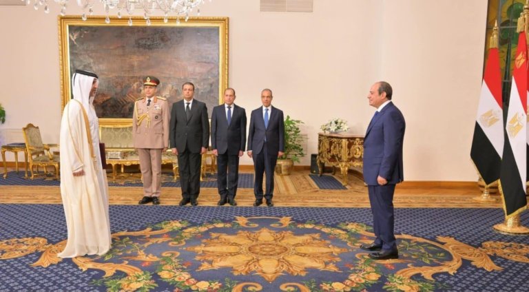 Qatar’s New Ambassador to Egypt Presents Credentials to President El-Sisi